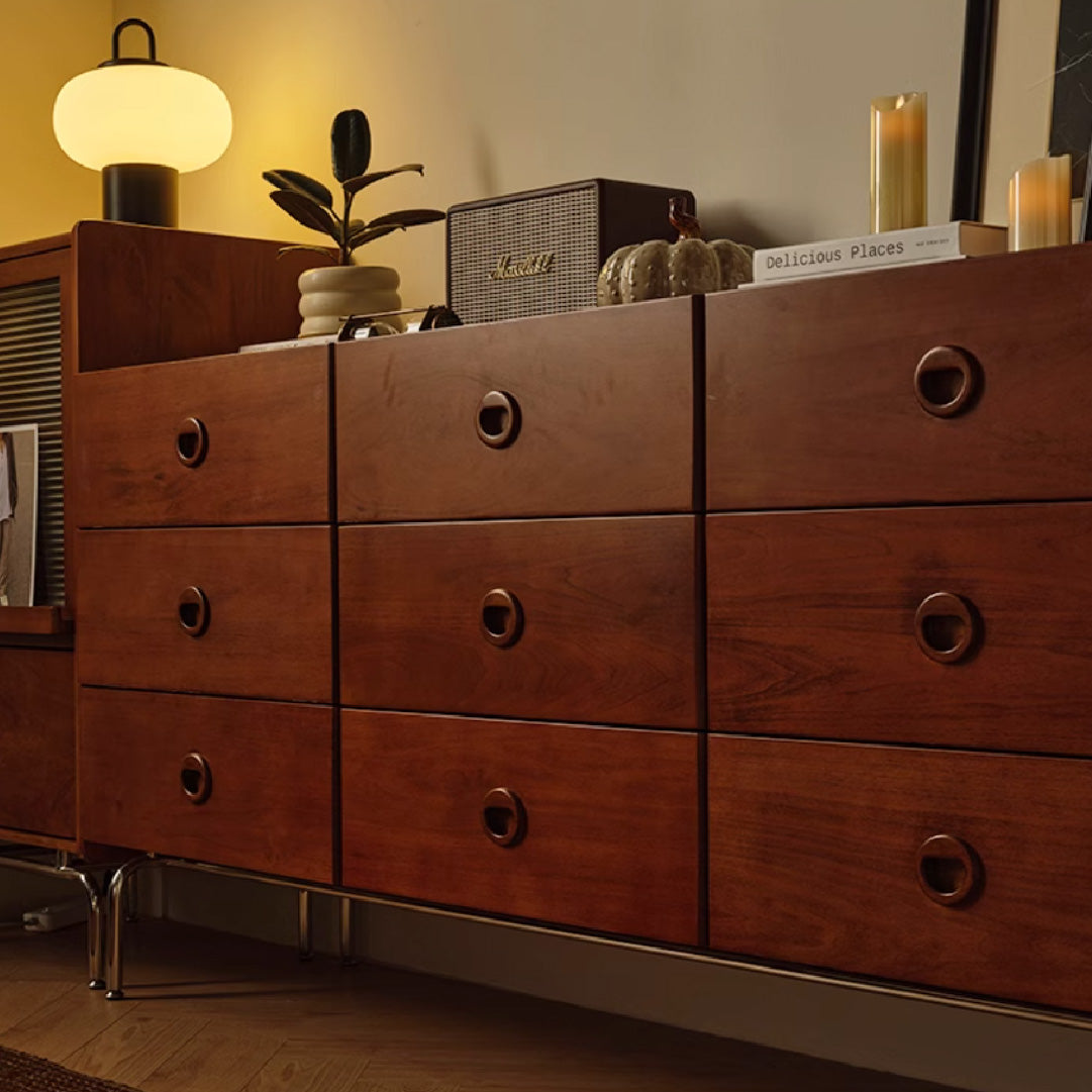 Retro Multi Drawers Solid Wood Cabinet