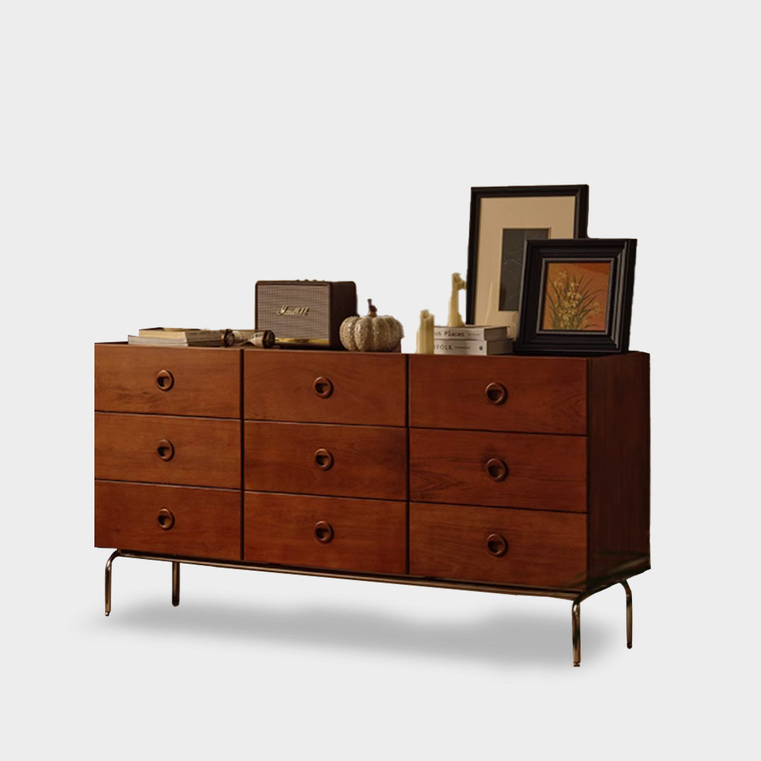 Retro Multi Drawers Solid Wood Cabinet