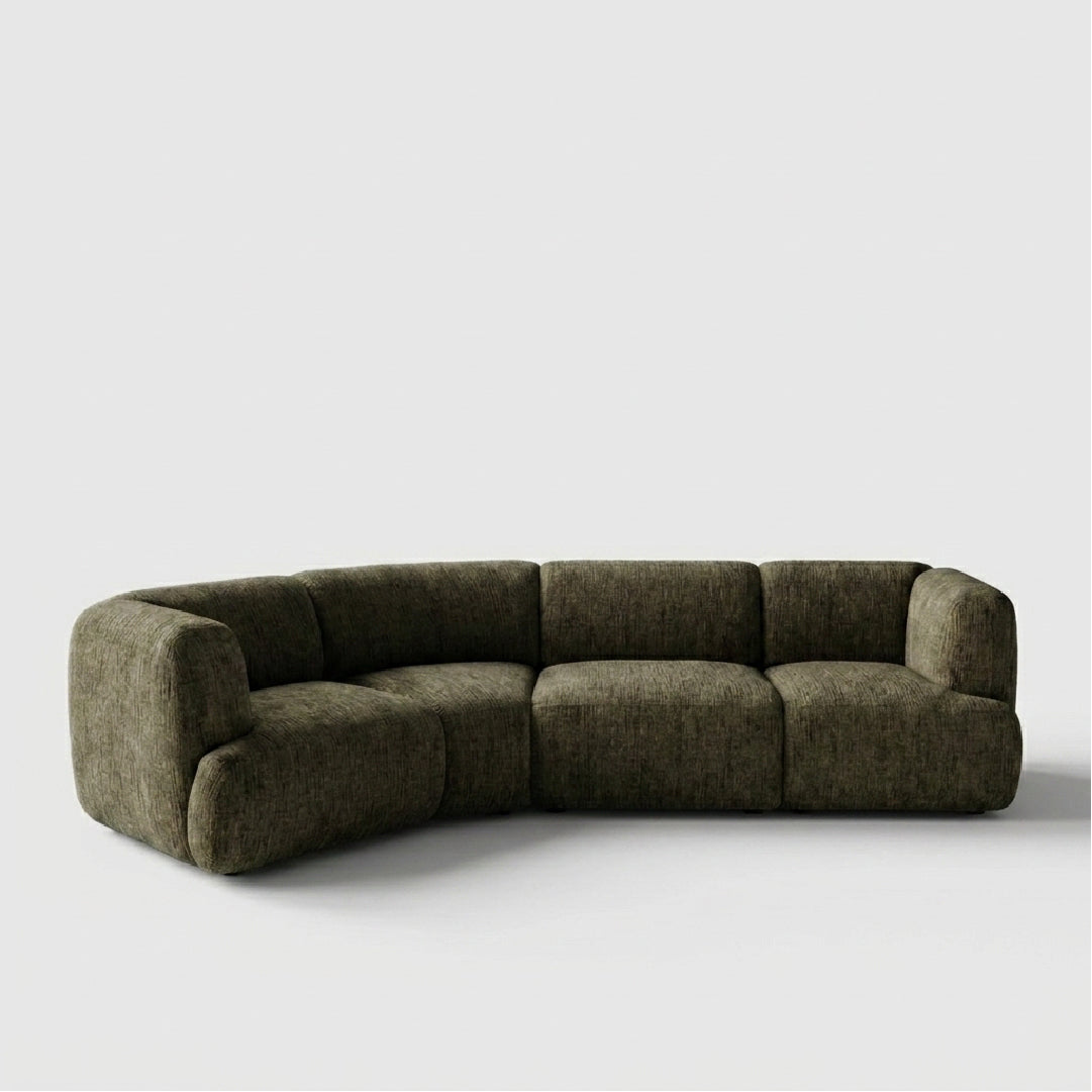 Petra Mustard Modular Four-Seater Sofa with Wedge