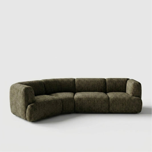 Petra Mustard Modular Four-Seater Sofa with Wedge