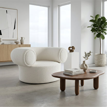 Ola Curved Boucle One Seater Sofa