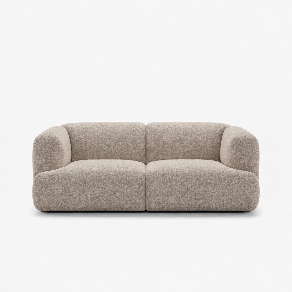 Petra 2-seater fabric sofa in 2738 Beige 7F61, beige chenille