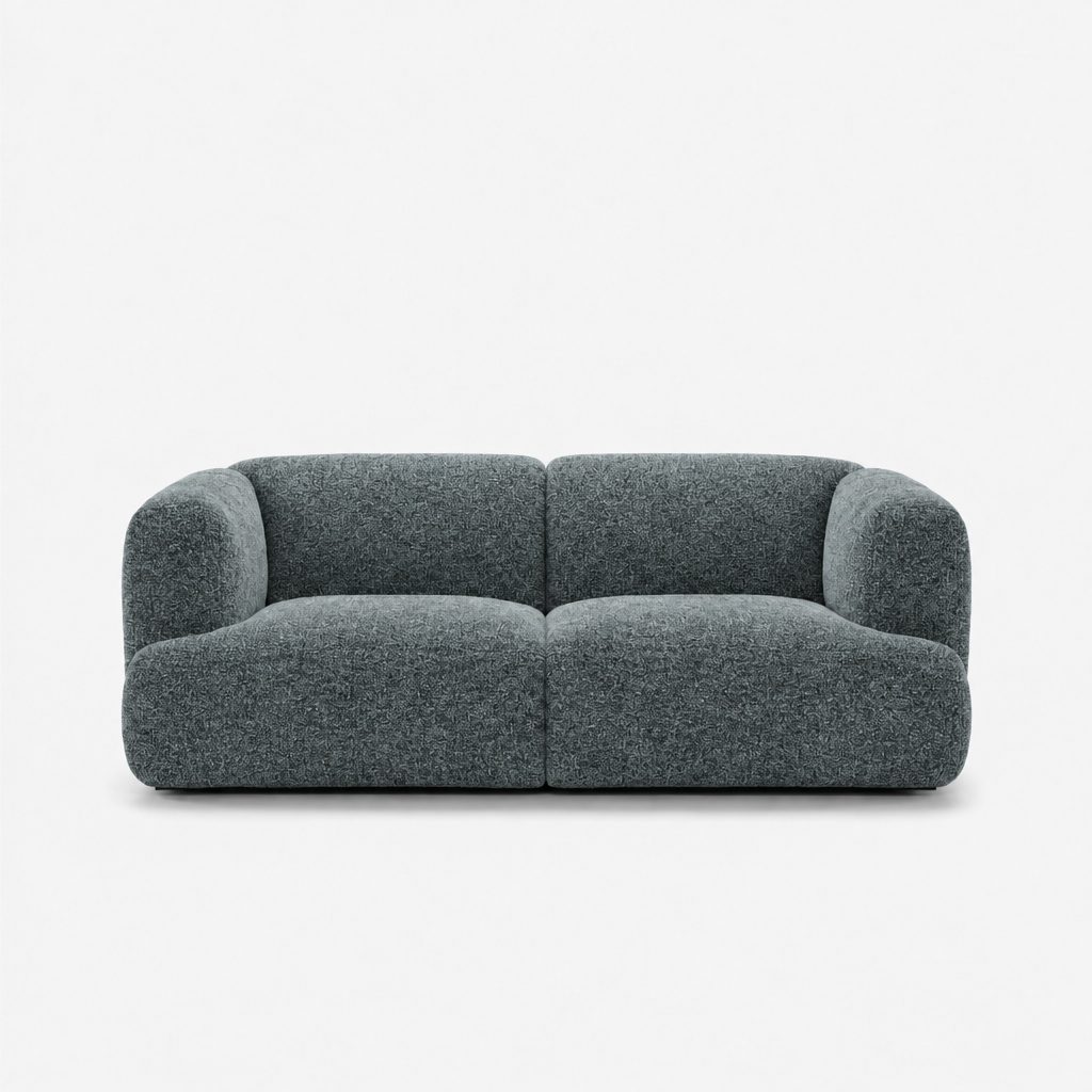 Petra 2-seater fabric sofa in 2738 Sea 7F63, teal grey chenille