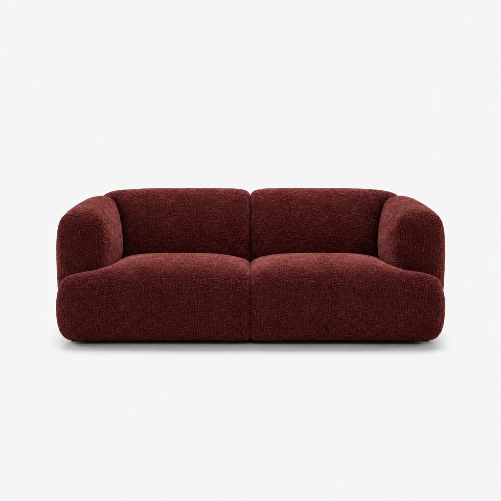 Petra 2-seater fabric sofa in 2738 Wine 7F62, wine red chenille