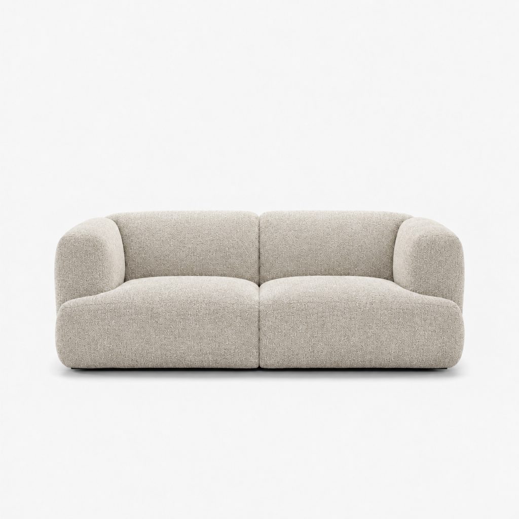 Petra 2-seater fabric sofa in A3609 Whisper White 7F41, off-white chenille