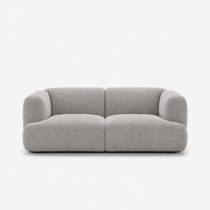 Petra 2-seater fabric sofa in Antwerp Silver 80CB, light grey boucle