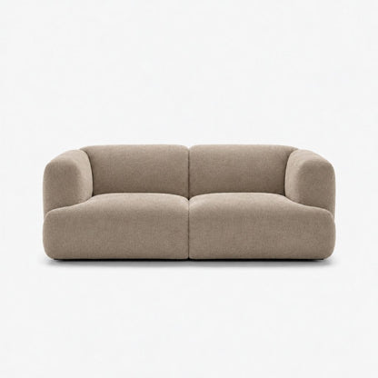 Petra 2-seater fabric sofa in Azures Khaki 6L85, beige chenille