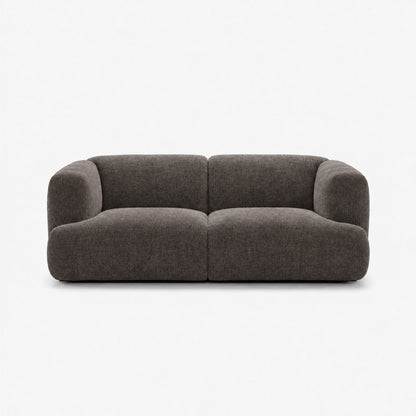 Petra 2-seater fabric sofa in Azures Nickle 6L8B, charcoal grey chenille