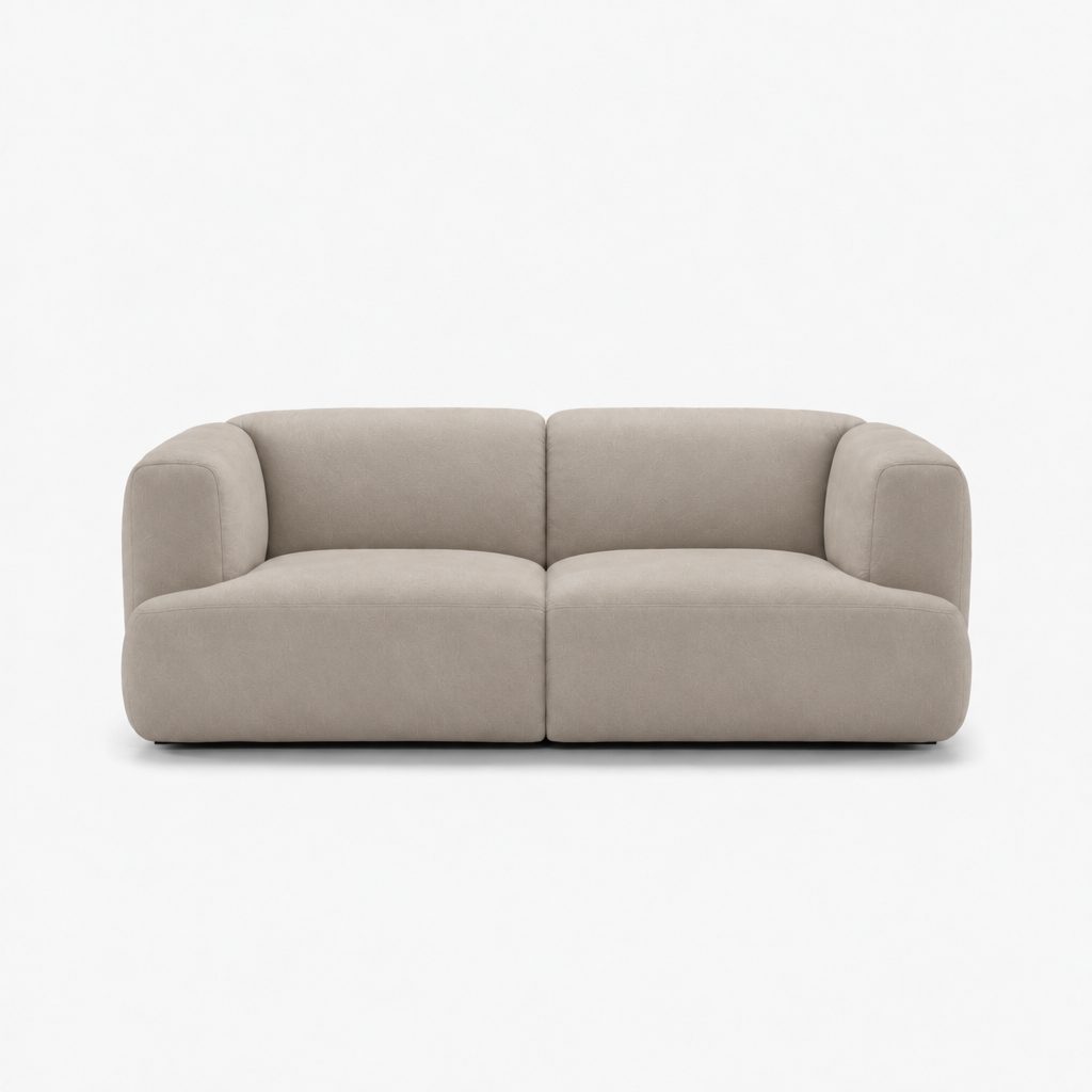 Petra 2-seater sofa in Blake Beige 7211, beige PU vegan leather
