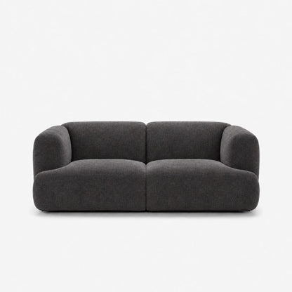 Petra 2-seater fabric sofa in Cheers Charcoal 7A03, charcoal grey chenille