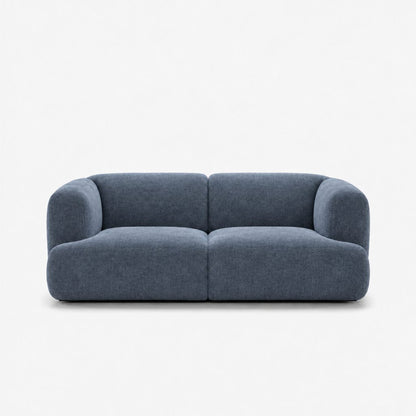 Petra 2-seater fabric sofa in Cheers Ocean Blue 7A05, dusty blue chenille