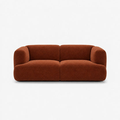 Petra 2-seater fabric sofa in Danny A Caramel 6EQK, burnt orange chenille