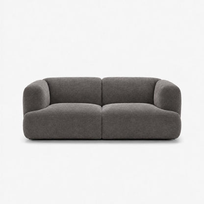 Petra 2-seater fabric sofa in Danny A Graphite 6EQL, graphite grey chenille