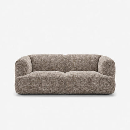 Petra 2-seater fabric sofa in Field Bisque 821B, mottled taupe linen