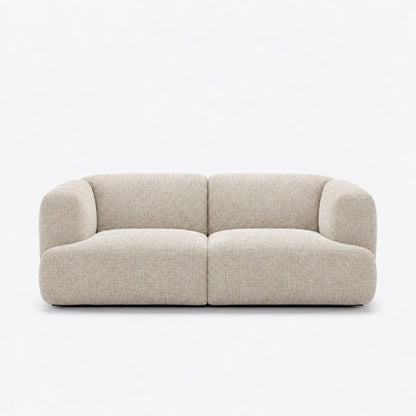 Petra 2-seater fabric sofa in Field Natural 8214, off-white linen