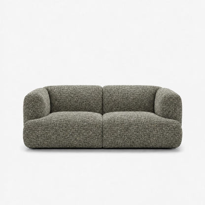 Petra 2-seater fabric sofa in Field Turtle 821A, moss green linen