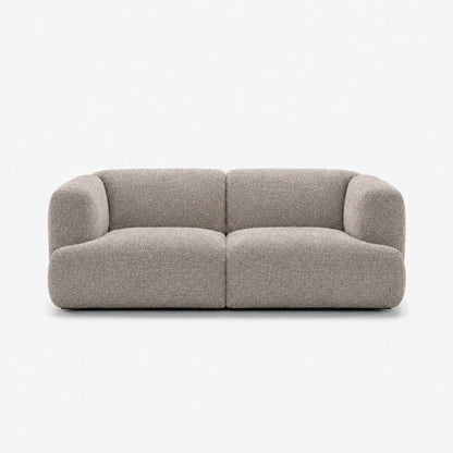 Petra 2-seater fabric sofa in Fig Cobbestone 82W1, warm grey chenille