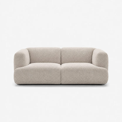 Petra 2-seater fabric sofa in Fig Sandshell 82W3, off-white chenille