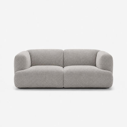 Petra 2-seater fabric sofa in Fig Silver 82W2, silver grey chenille