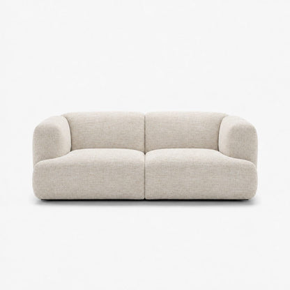 Petra 2-seater fabric sofa in Glowy Cream 81N1, cream linen