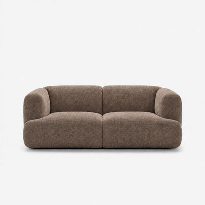 Petra 2-seater fabric sofa in Joyce Taupe 8071, taupe brown chenille