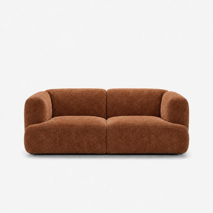Petra 2-seater fabric sofa in Judy Amber 7A77, burnt orange chenille