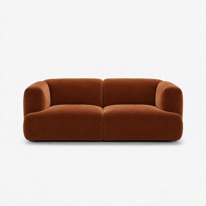 Petra 2-seater fabric sofa in Meg Caramel 6D6N, caramel orange velvet