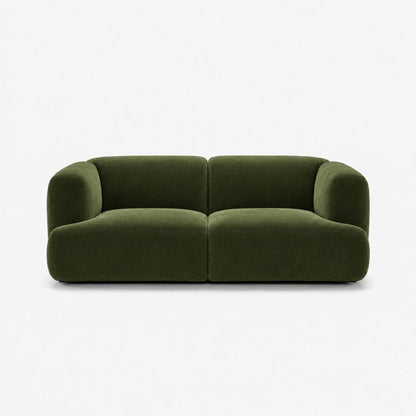 Petra 2-seater fabric sofa in Meg Emerald 6D6K, olive green velvet