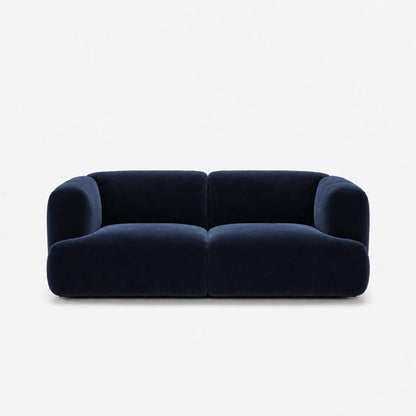 Petra 2-seater fabric sofa in Meg Indigo 6D65, midnight blue velvet