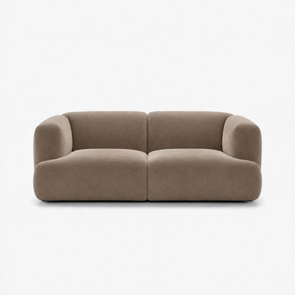 Petra 2-seater fabric sofa in Meg Khaki 6D62, khaki brown velvet