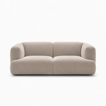 Petra 2-seater fabric sofa in Meg Shell 6D67, ivory velvet