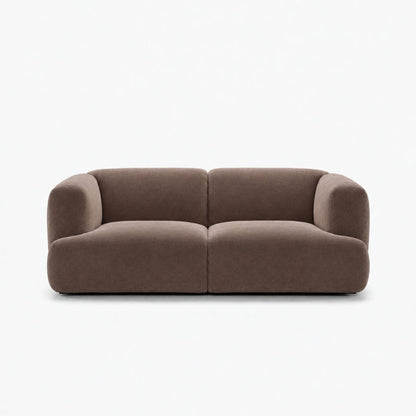 Petra 2-seater fabric sofa in Meg Taupe 6D6V, mauve brown velvet