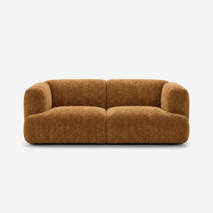 Petra 2-seater fabric sofa in Petra Mustard 8069, mustard yellow chenille