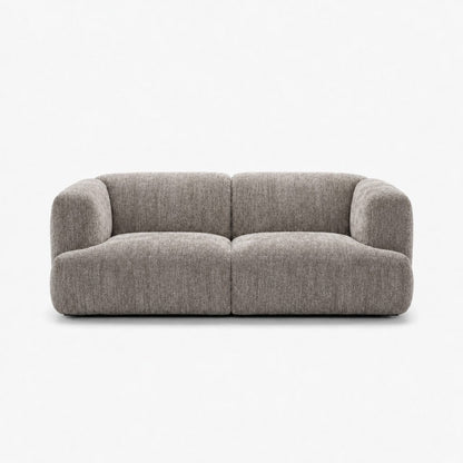 Petra 2-seater fabric sofa in Petra Nickle 8065, grey chenille