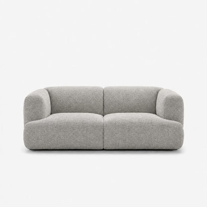 Petra 2-seater fabric sofa in Noha Mist 82Y1, light grey linen