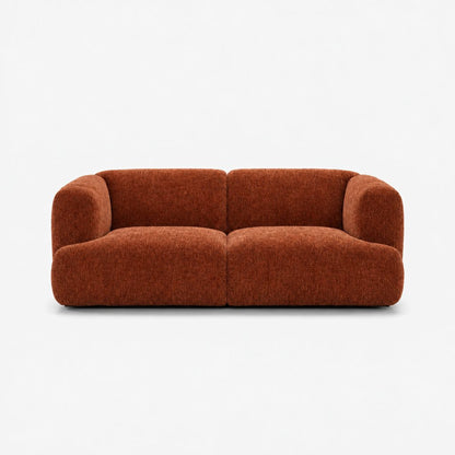 Petra 2-seater fabric sofa in Petra Rust 8068, rust orange chenille
