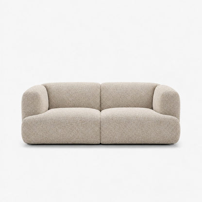 Petra 2-seater fabric sofa in Vista Bone 81H2, bone beige boucle