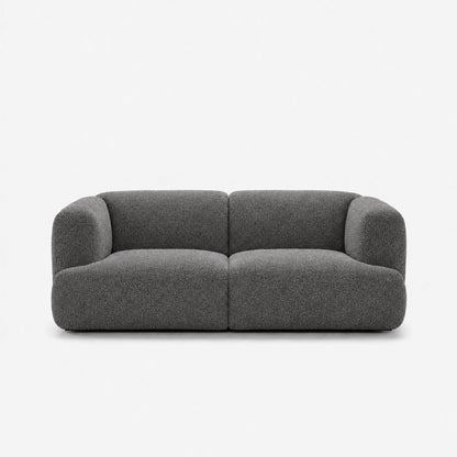 Petra 2-seater fabric sofa in Vista Charcoal 81HB, charcoal grey boucle