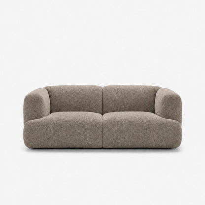 Petra 2-seater fabric sofa in Vista Clay 81H4, warm grey boucle