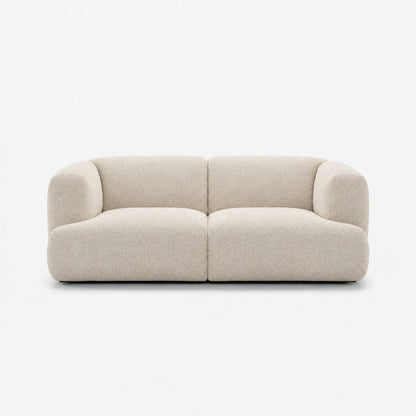 Petra 2-seater fabric sofa in Vista Cream 81H1, cream boucle