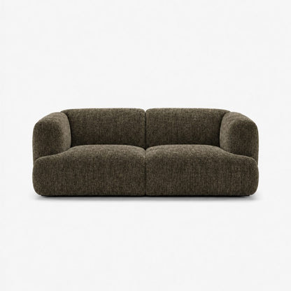 Petra 2-seater fabric sofa in Petra Wood 8066, olive brown chenille