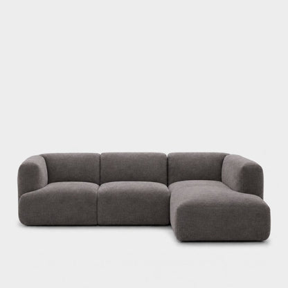 Petra 3-seater modular sofa with chaise in Danny A Graphite 6EQL, graphite grey chenille