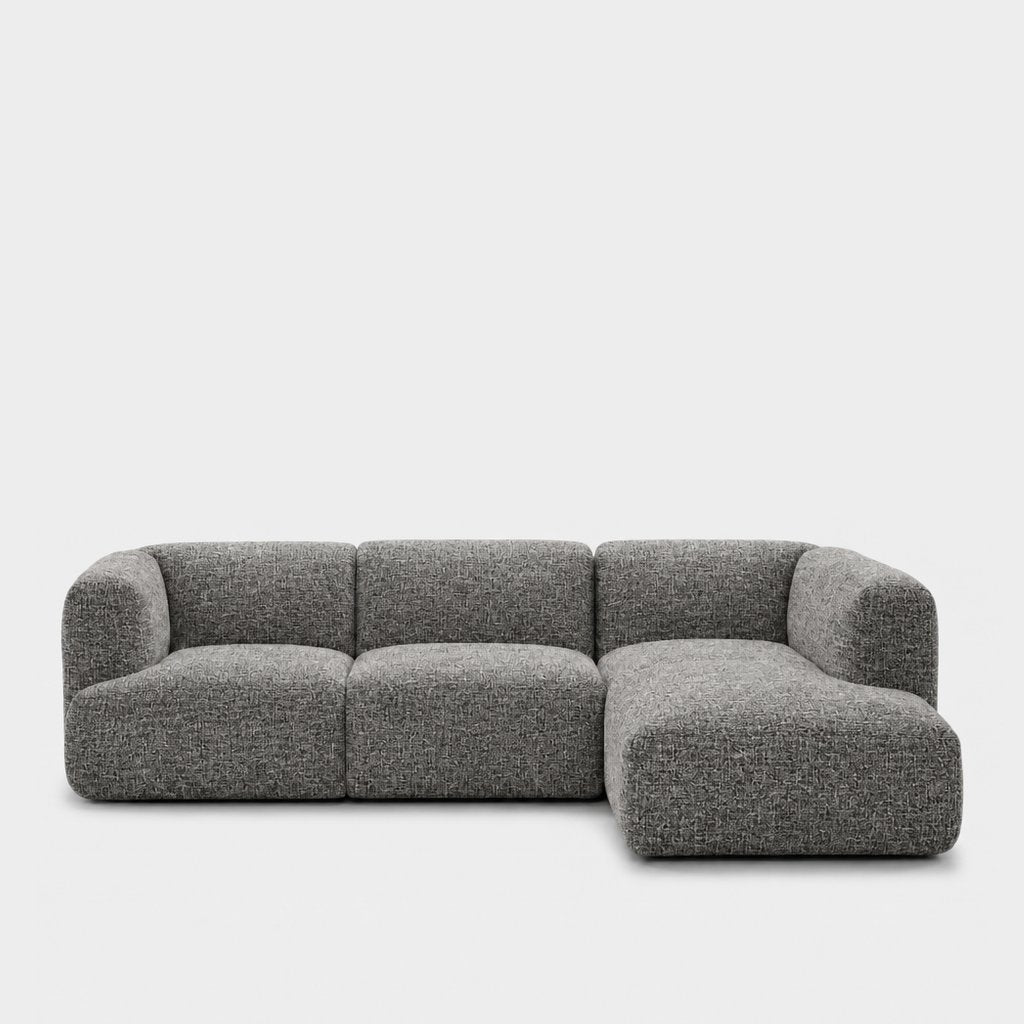 Petra 3-seater modular sofa with chaise in Field Slate 8212, slate grey linen
