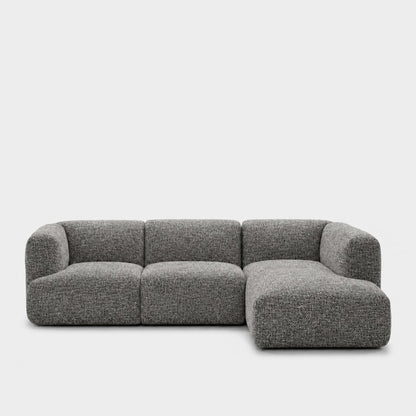 Petra 3-seater modular sofa with chaise in Field Slate 8212, slate grey linen