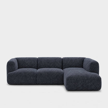 Petra 3-seater modular sofa with chaise in Fig Indigo 82W5, navy blue chenille