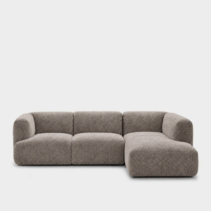 Petra 3-seater modular sofa with chaise in Judy Nickle 7A7D, grey chenille