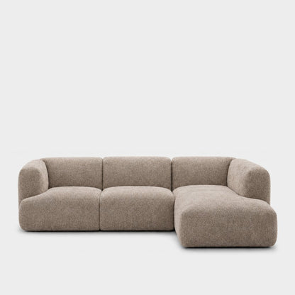 Petra 3-seater modular sofa with chaise in Judy Sand 7A74, sand beige chenille