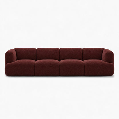 Petra 4-seater fabric sofa in 2738 Wine 7F62, wine red chenille