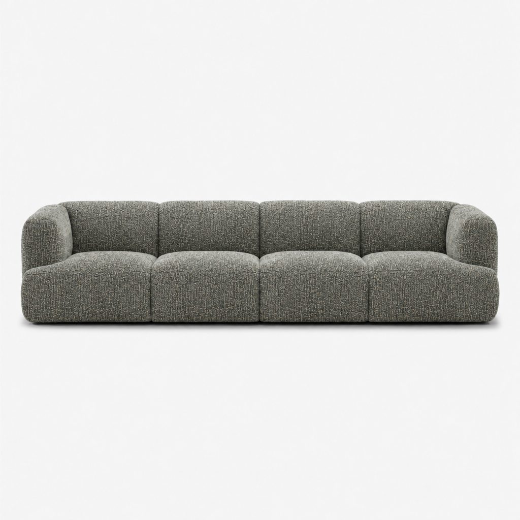 Petra 4-seater fabric sofa in A3609 Silver Pine 7F43, sage green chenille
