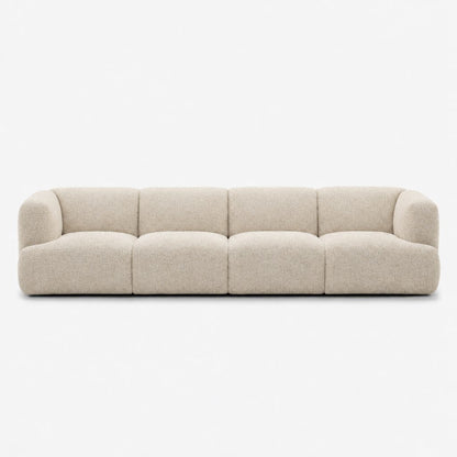 Petra 4-seater fabric sofa in Amisha Shell 6JS4, light beige boucle